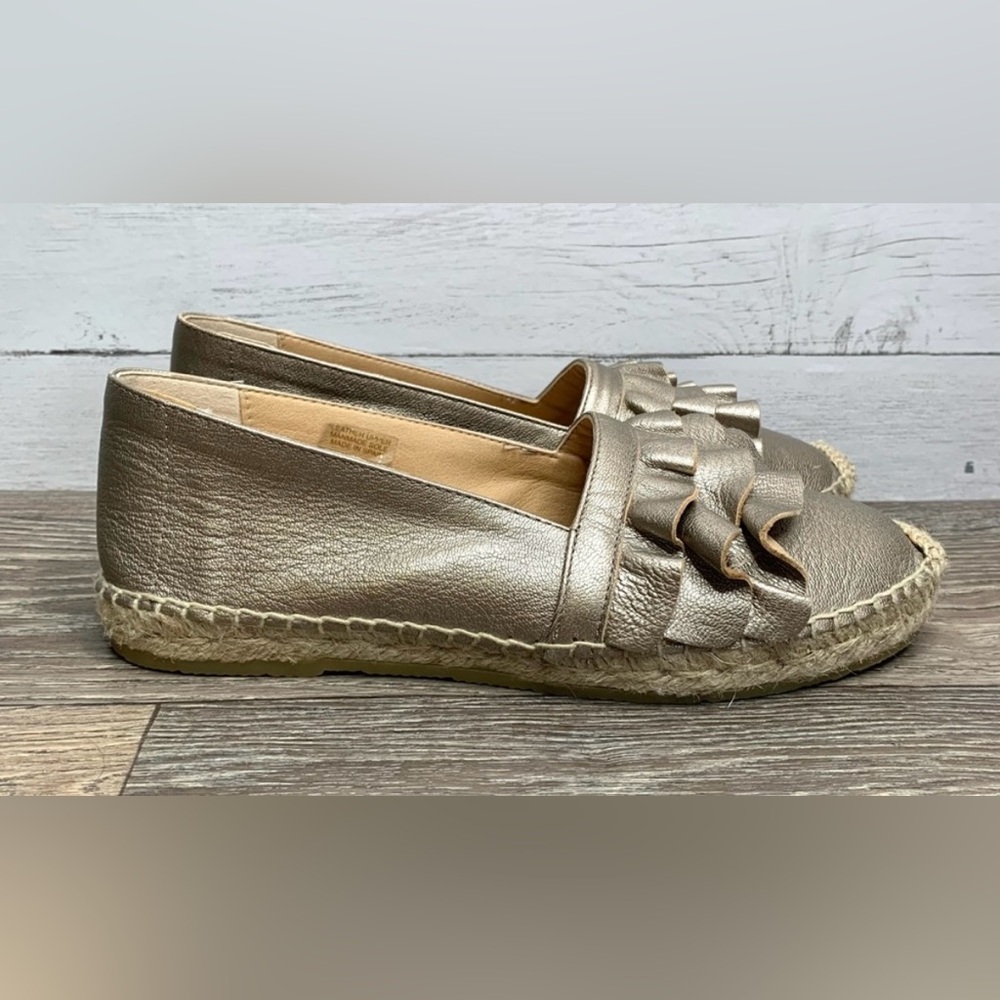 Anthropologie Metallic Espadrille Flats
